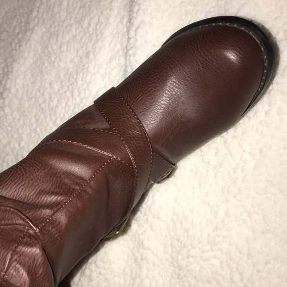 Brown slouchy 8 1/2 heel boots - Picture 2 of 3